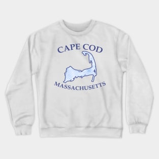 Preppy Vintage Blue Cape Cod Massachusetts Map Crewneck Sweatshirt